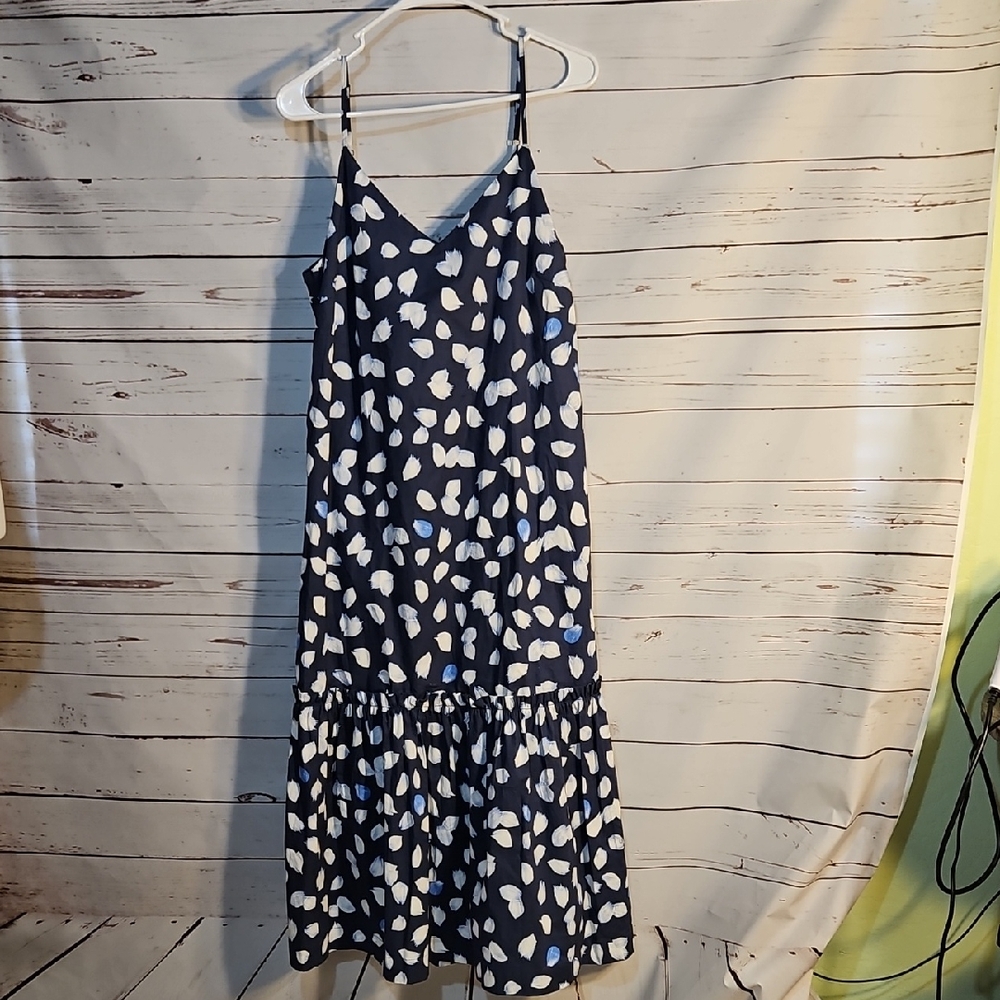 SCOOP  White‎ Petal Print Maxi Dress Spaghetti Straps Tiered Ruffle Size M